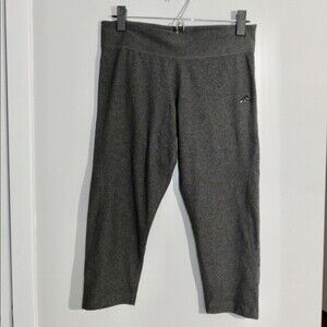 Adidas Leggings Dark Gray Climalite Crop Capri Workout Activewear Medium Stretch